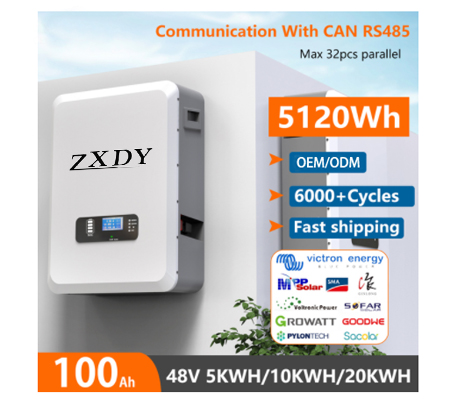 48V 5KW Powerwall LiFePO4 100Ah 리튬 배터리 팩