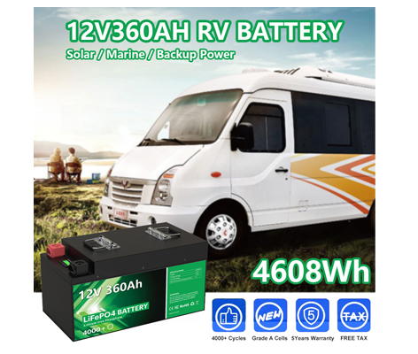 12V 360Ah 280AH LiFePO4 배터리 팩 12.8V 4608Wh 충전식 RV 자동차 배터리